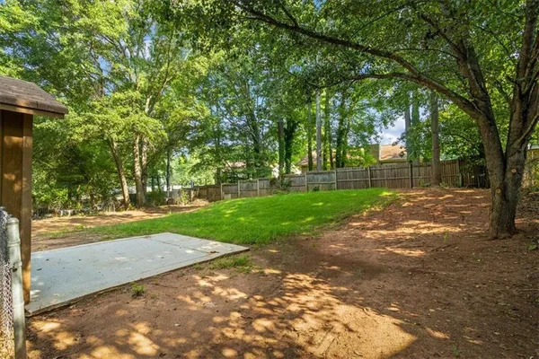 a view of a park with tree s