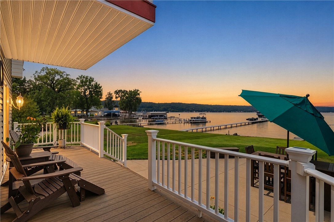 5791 Joy Road Conesus, NY 14435 - Photo 32 of 48 Sunset views over Conesus Lake from the covered porch.