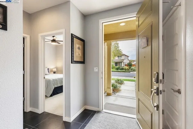 a view of a bathroom from a hallway