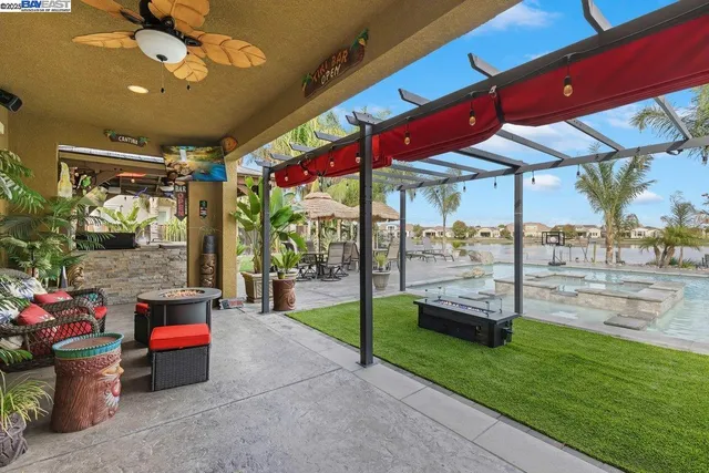 a outdoor view of a patio