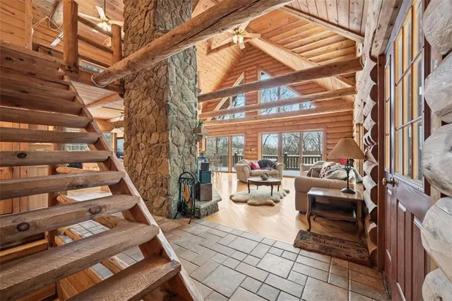 a outdoor space with lots of tables and chairs