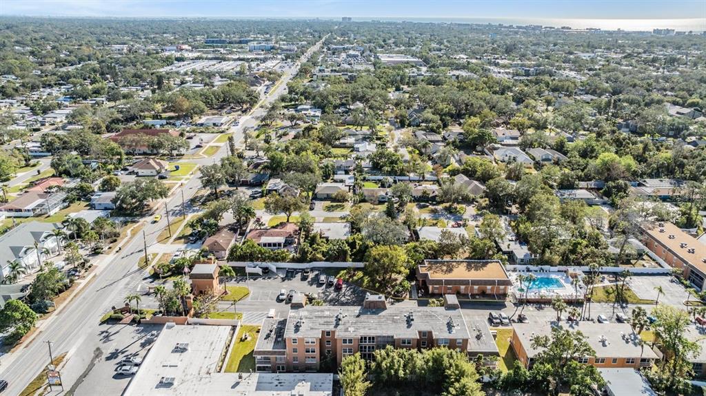 12760 Indian Rocks Road, Unit 104 Largo, FL 33774 - Photo 37 of 37 an aerial view of a city with lots of residential buildings