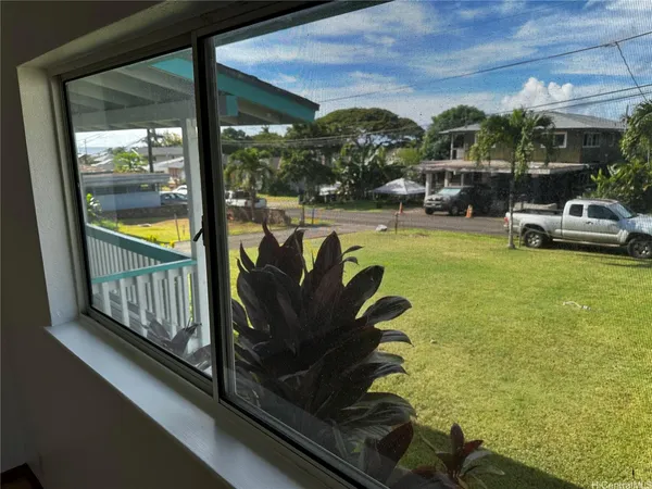 a view of a balcony with lake view
