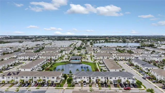 an aerial view of a city