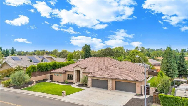 an aerial view of a house