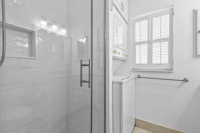 a view of a tree with plants in front of it