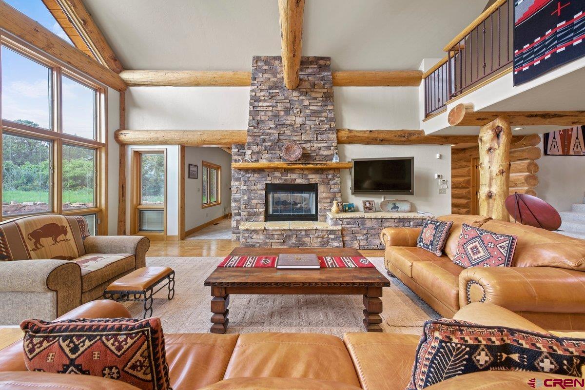 800 Pine Drive Ridgway, CO 81432 - Photo 9 of 35 a living room with furniture fireplace and a large window