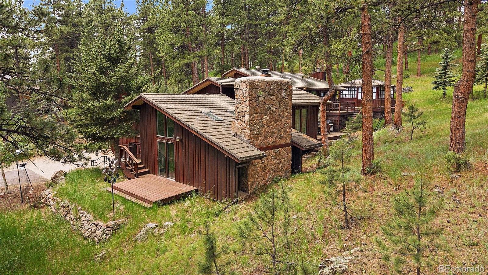 3251 Interlocken Drive Evergreen, CO 80439 - Photo 37 of 43 a view of a dinning table and chairs in the patio