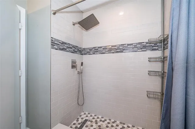 a bathroom with a shower