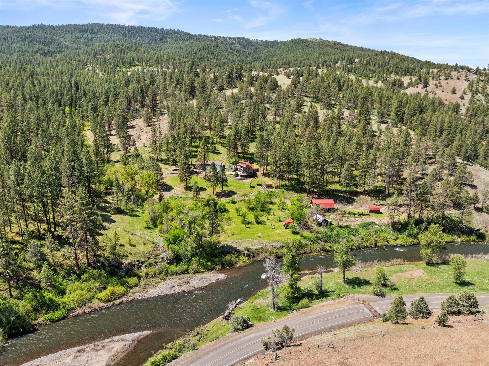 remote survival retreat with river front