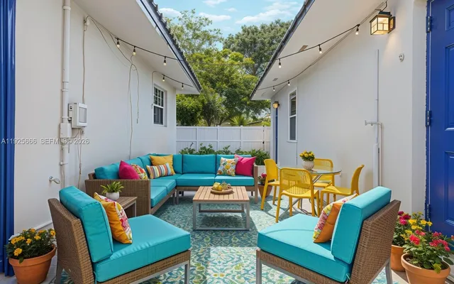 a outdoor view with sitting space