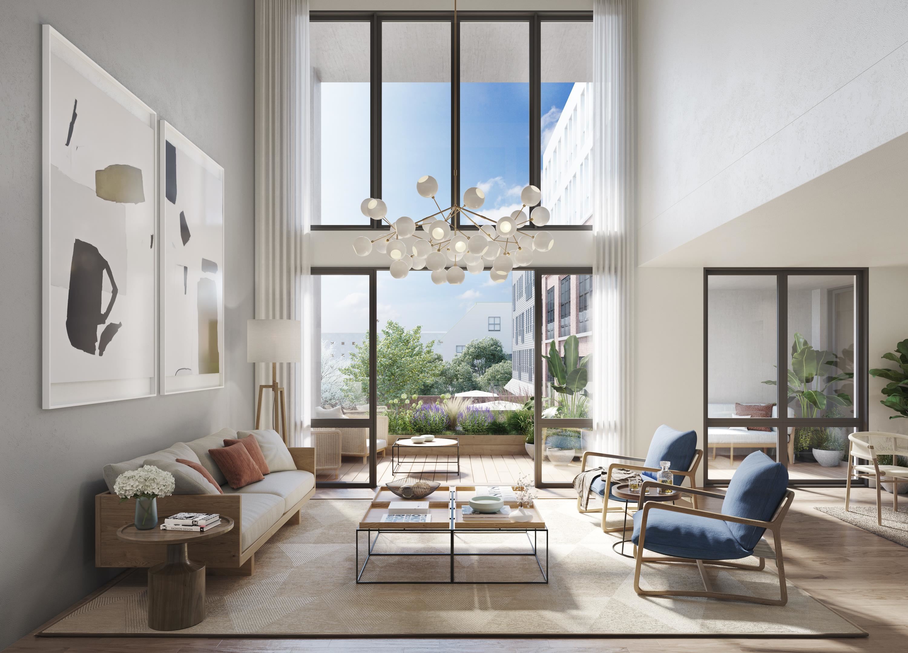 720 Clinton Street, Unit 601 Hoboken, NJ 07030 - Photo 7 of 24 a living room with furniture and large windows