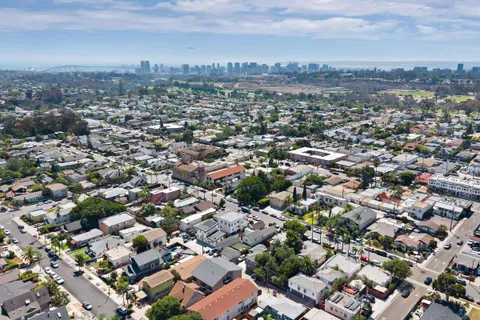 an aerial view of a city