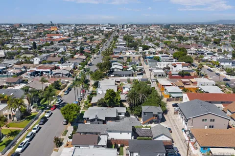 an aerial view of a city