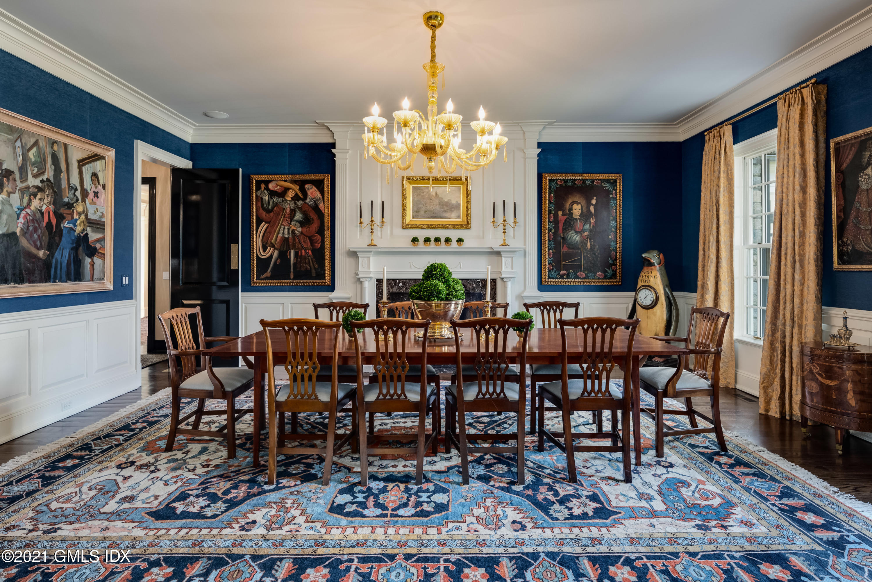 94 Doubling Road Greenwich, CT 06830 - Photo 8 of 26 a view of a dining room with furniture window and wooden floor
