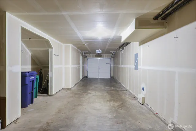 a view of a hallway with closet