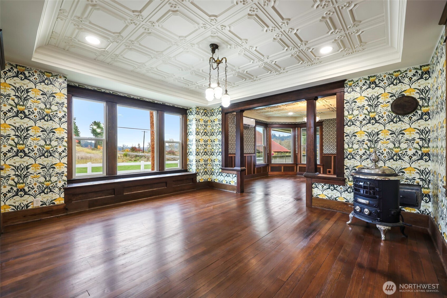 1604 Lincoln Creek Road Rochester, WA 98579 - Photo 13 of 37 a view of big room with wooden floor and windows