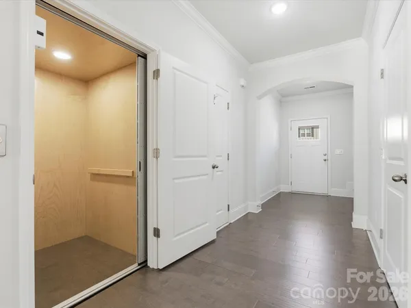 an empty room with closet