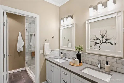 a bathroom with a shower
