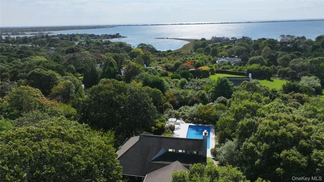 a view of an ocean with beach