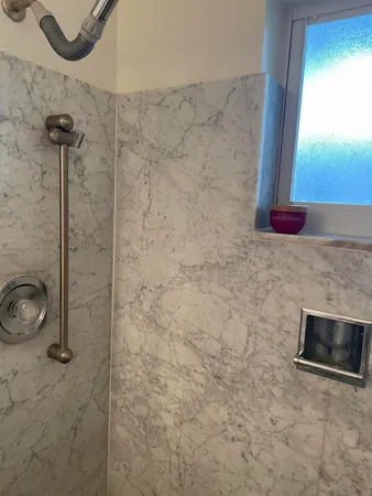 a bathroom with a shower