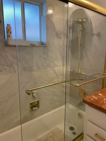 a bathroom with a shower