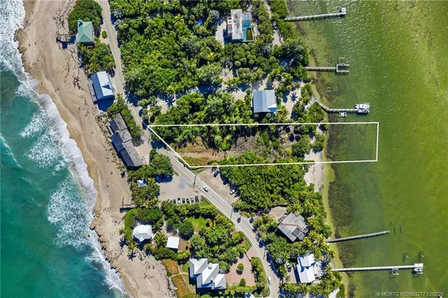 a view of a garden with an ocean