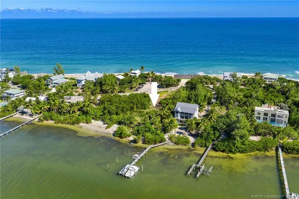 a view of a lake with a garden