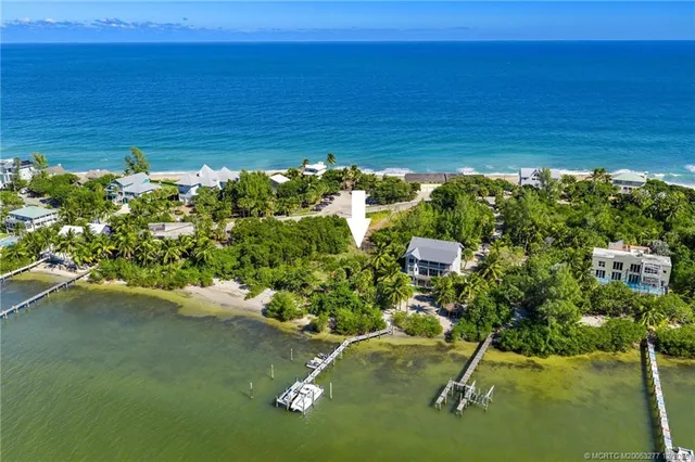 a view of a lake with a garden