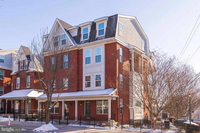 a front view of a multi story building