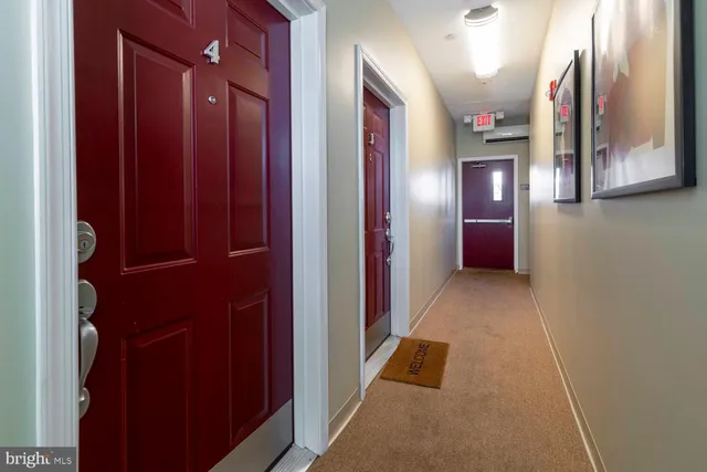a view of a building with a snow