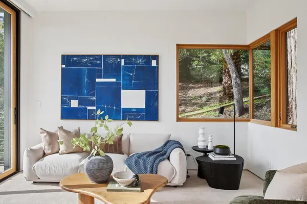 a living room with furniture