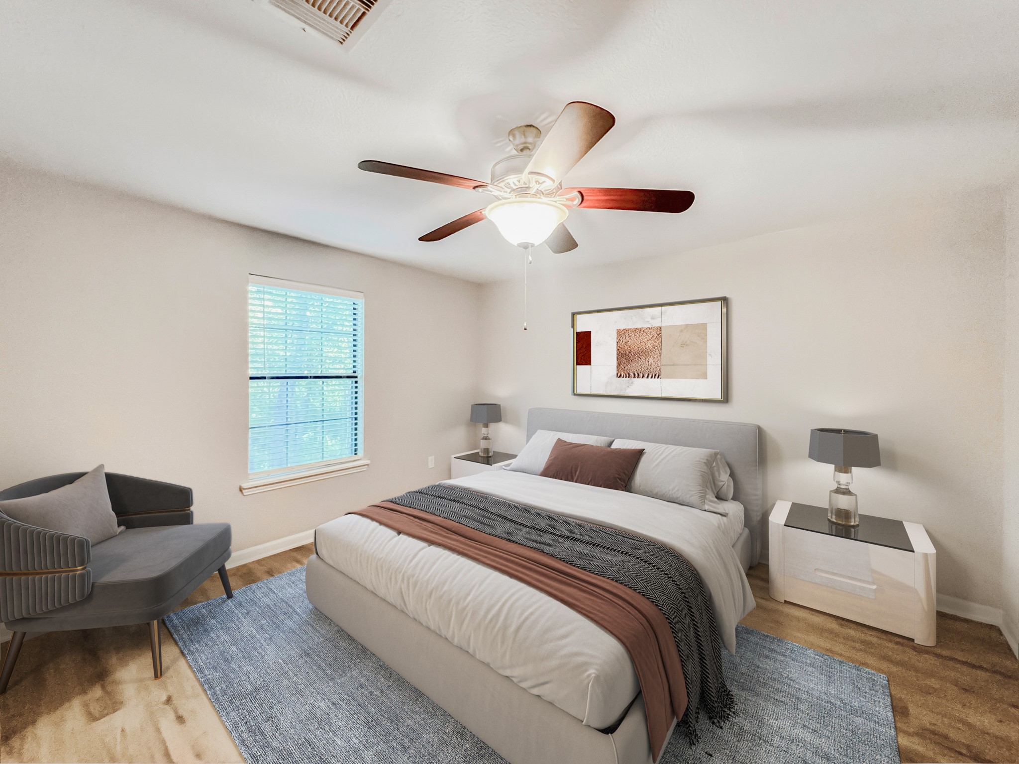 9731 Hadden Road Baytown, TX 77521 - Photo 26 of 47 a bedroom with a bed and a couch