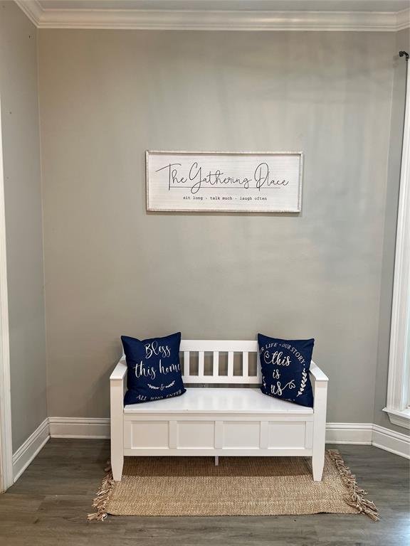 5270 Quad J Road Shreveport, LA 71107 - Photo 13 of 18 a view of a room with a bench and wooden floor