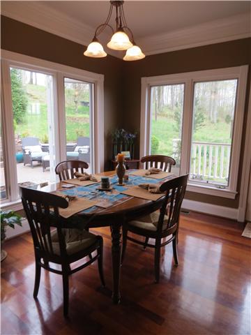 GREAT EATING AREA OFF OF THE KITCHEN. LOTS OF WINDOWS LOOKING OUT AT BACK PATIO