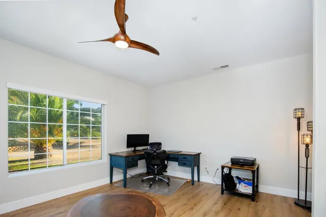 a view of an outdoor space and swimming pool