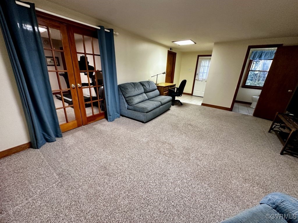 14326 Huntgate Woods Road Midlothian, VA 23112 - Photo 23 of 25 Living room with carpet and french doors