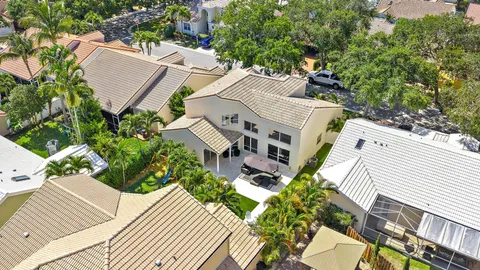 an aerial view of a house