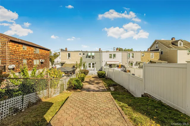 a view of a terrace with sky view
