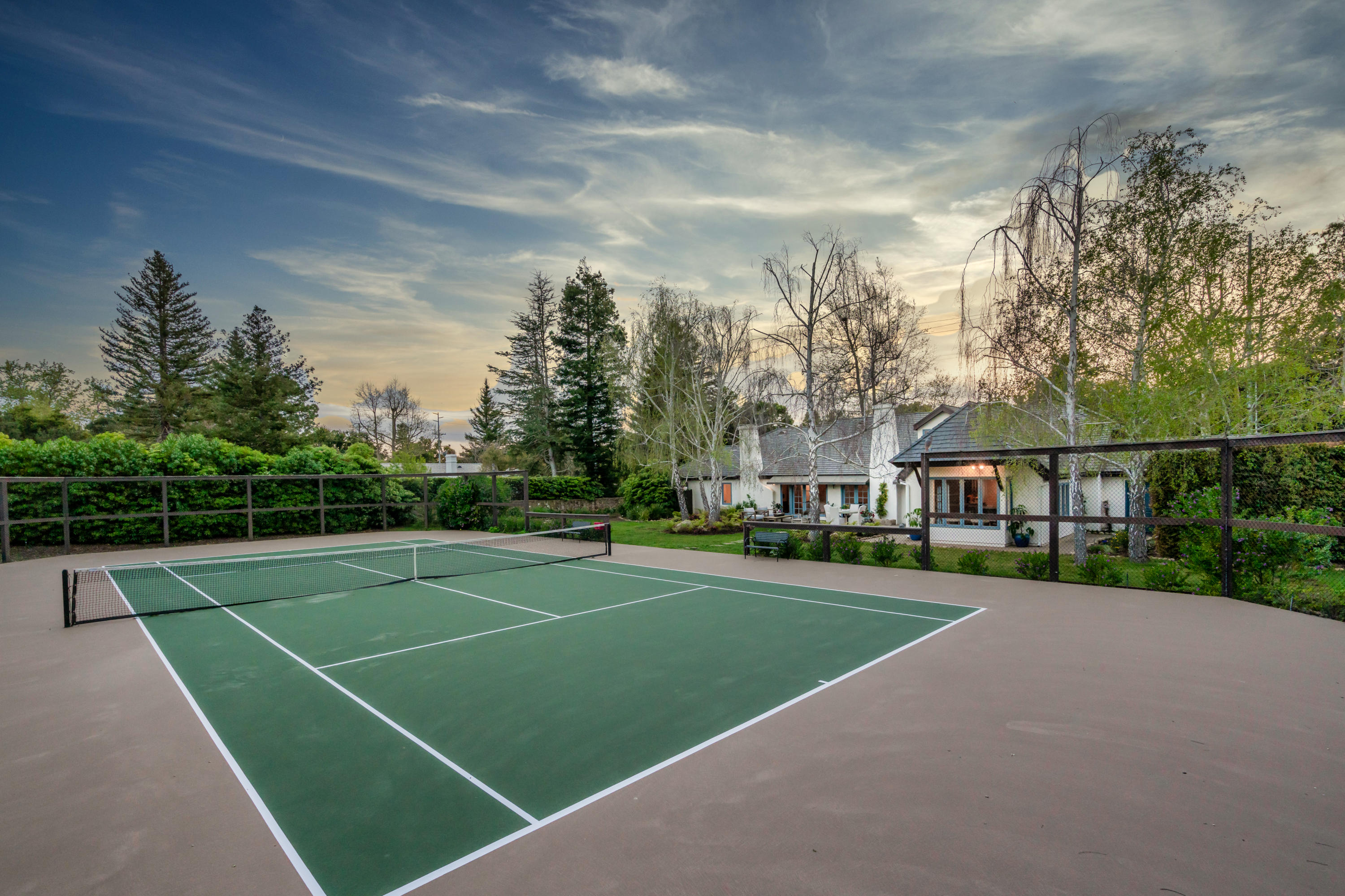 280 Santa Rosa Lane Santa Barbara, CA 93108 - Photo 18 of 19 Tennis Court at Dusk