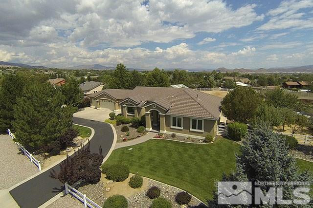 an aerial view of a house