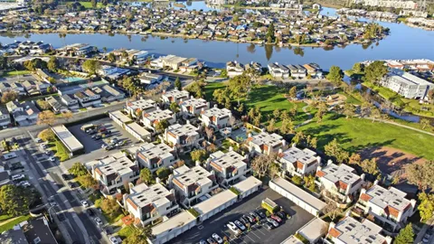an aerial view of a city