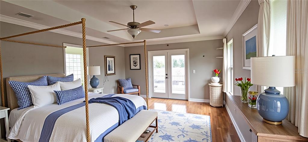 2766 Duffer Road Sebring, FL 33872 - Photo 49 of 63 a bedroom with furniture and a chandelier