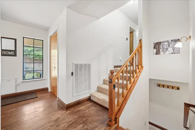 a view of an entryway with staircase