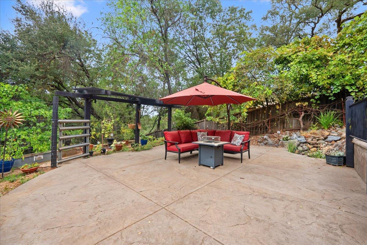 2527 Dynamic Way Rescue, CA 95672 - Photo 23 of 37 a view of a table and chairs under an umbrella in the patio