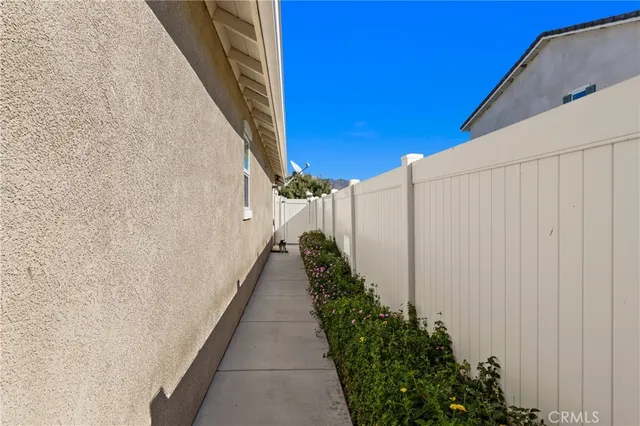 a view of a pathway with a building