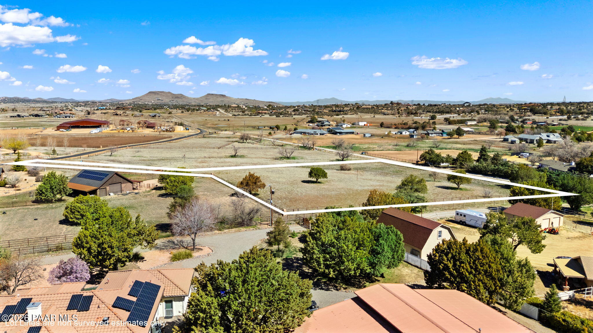 8905 North Callahan Road Prescott, AZ 86305 - Photo 15 of 19 9-Aerial (5) Lot Lines