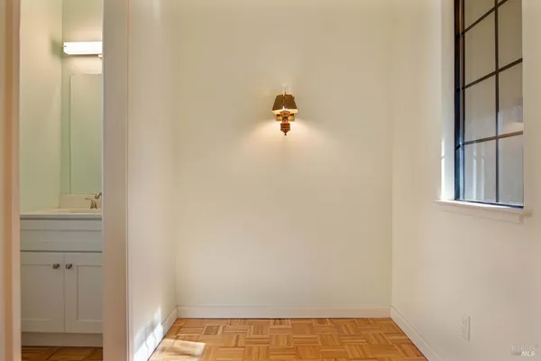 a bathroom with a window