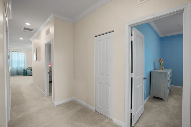 an aerial view of a house with a garden