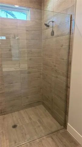 a bathroom with a shower